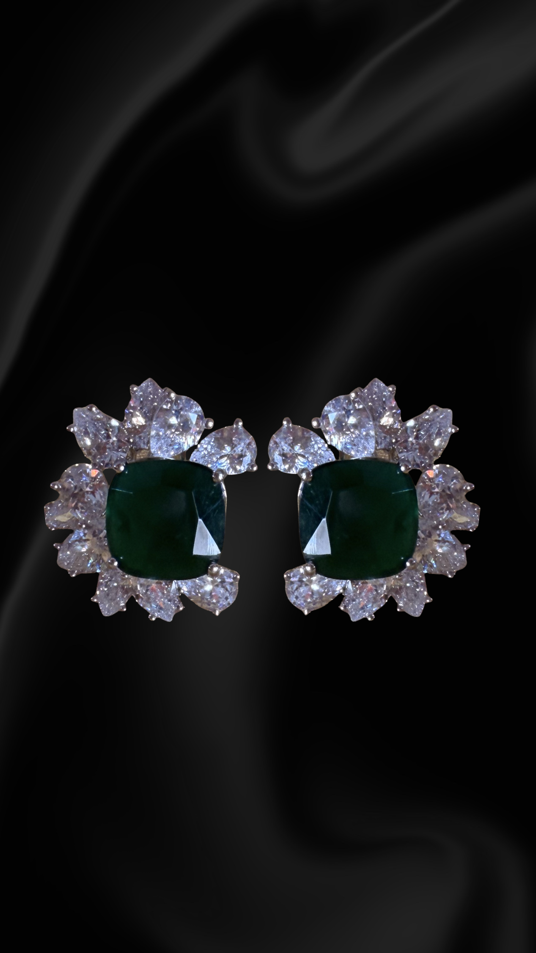 Aurora Stud Earrings - Emerald Green