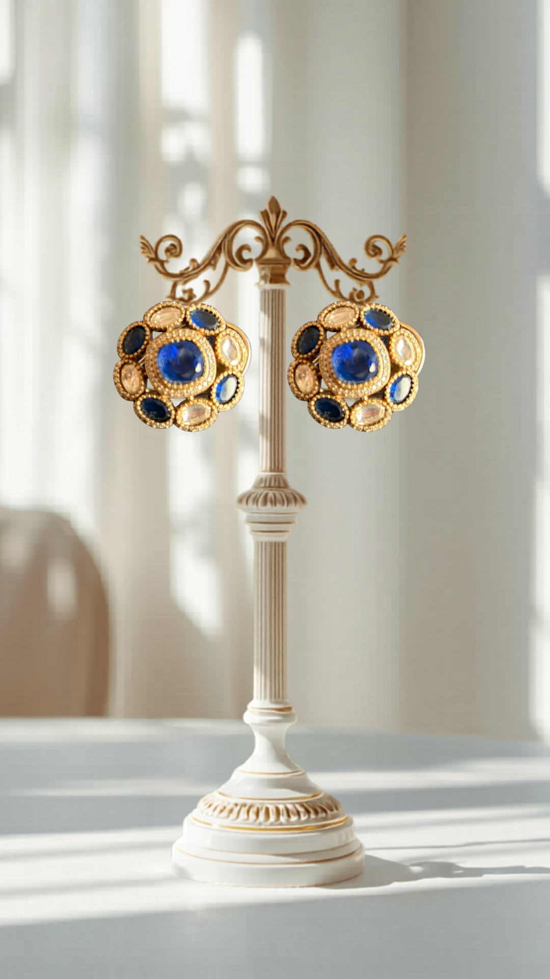 Vintage Royal Cluster Stud Earrings