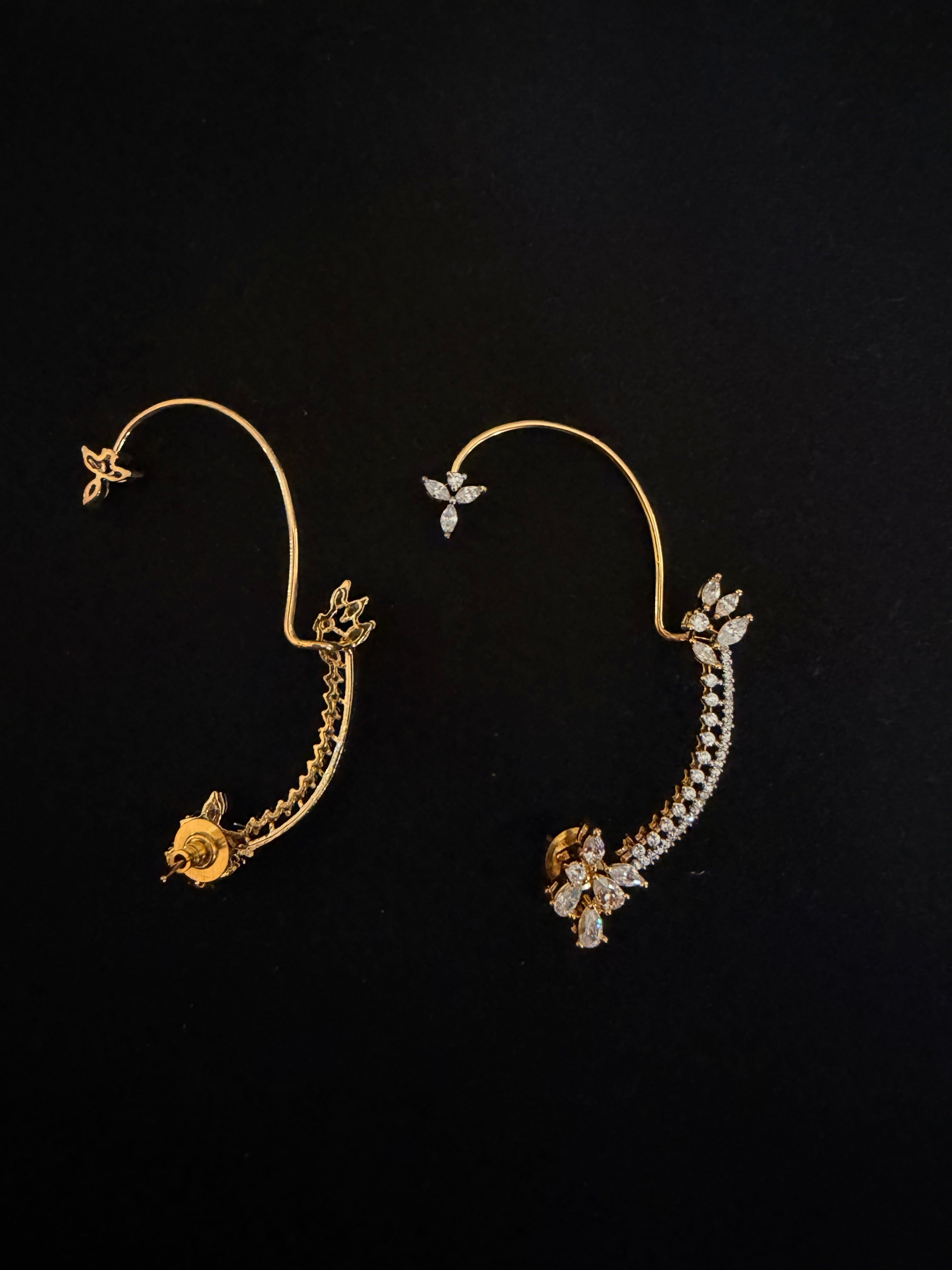 Trace Diamond Earcuffs - Gold