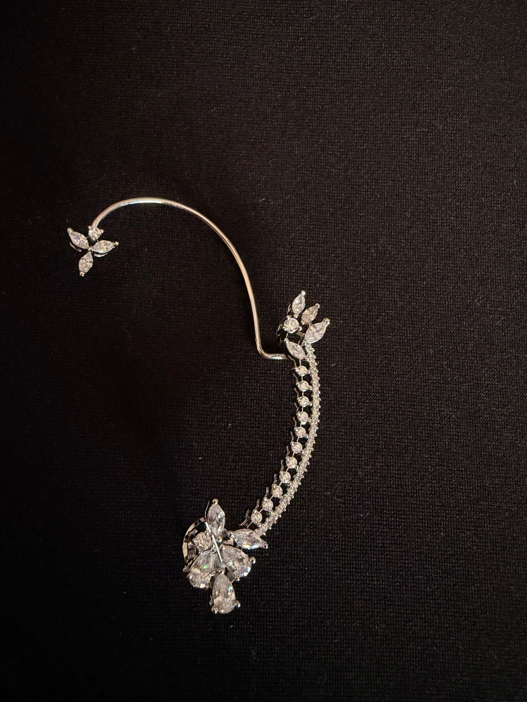 Trace Diamond Earcuffs - Silver