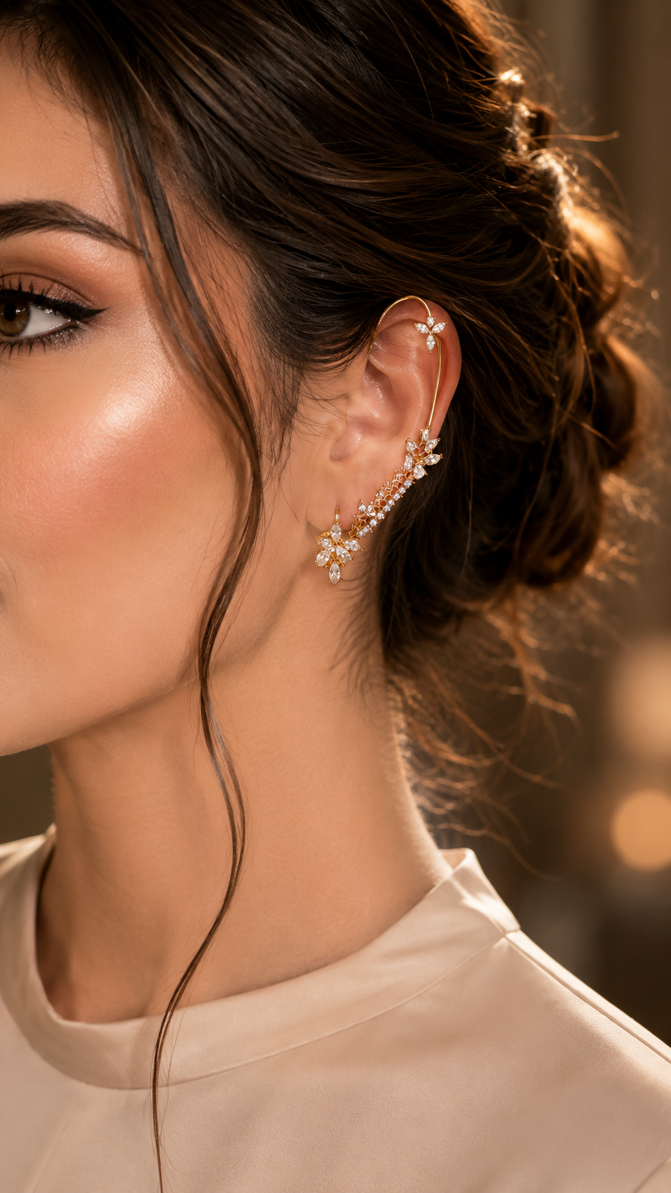 Trace Diamond Earcuffs - Gold