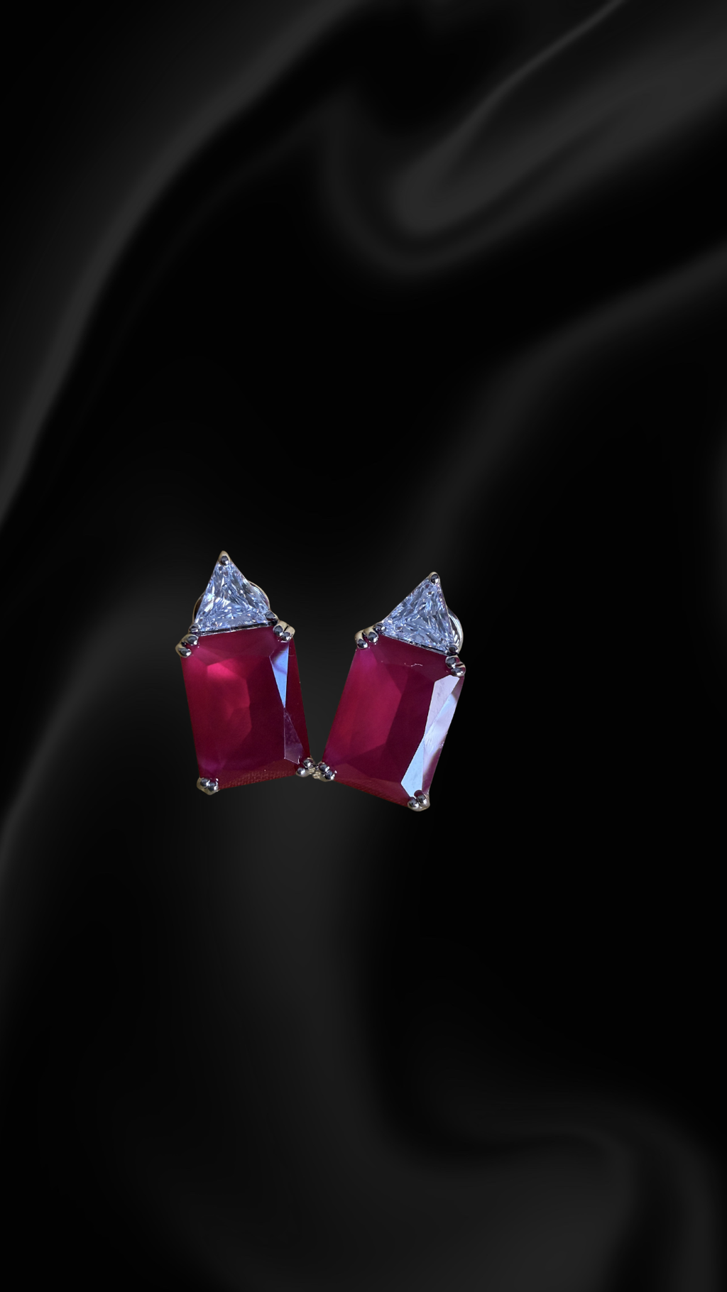 Nova Ruby Stud Earrings - Red