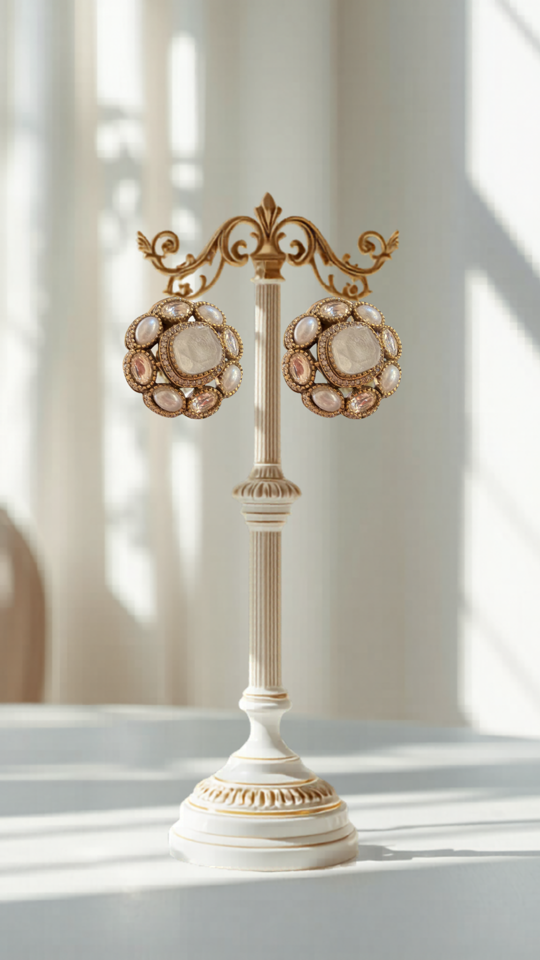 Vintage Royal Cluster Stud Earrings