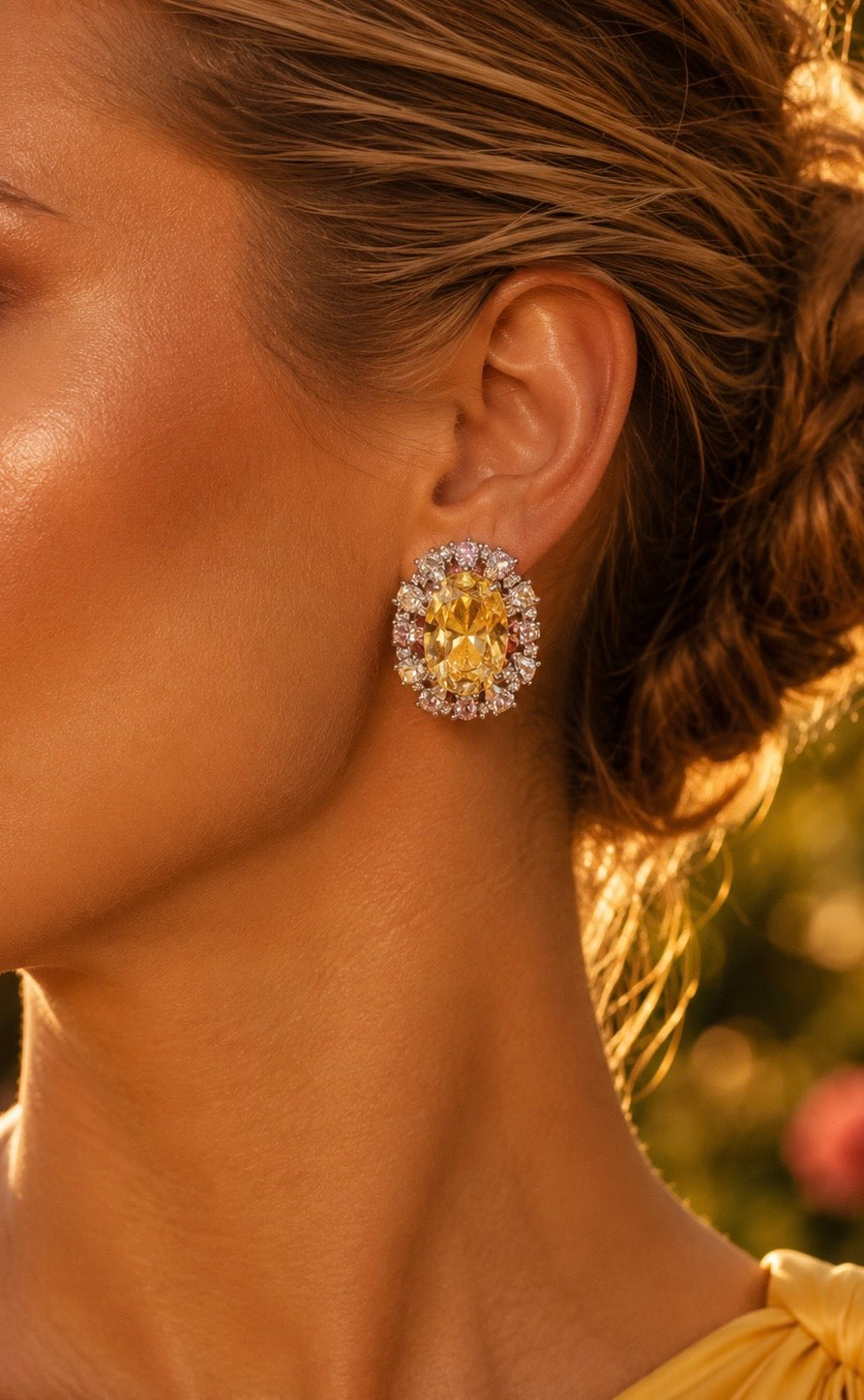 Noire Diamond Studs - Yellow