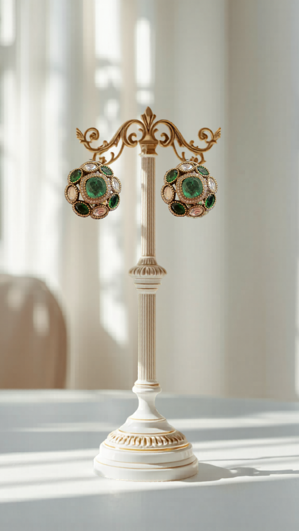 Vintage Royal Cluster Stud Earrings