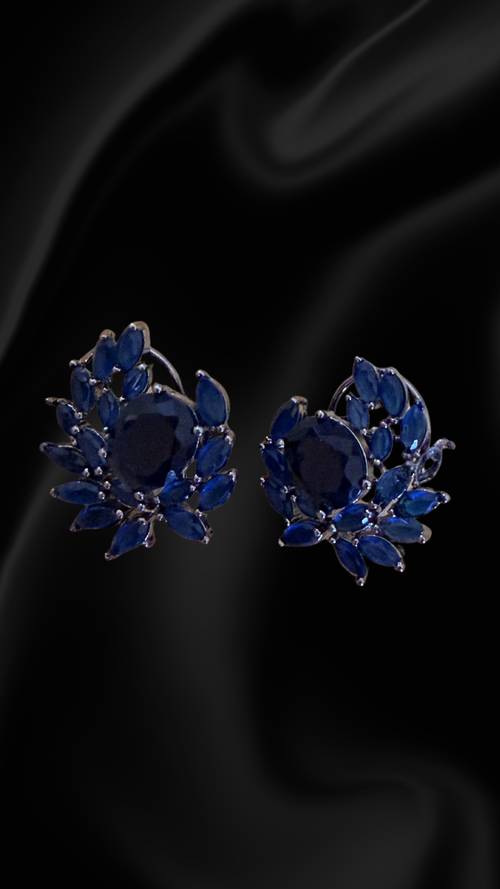 Cluster Stud Earrings - Blue