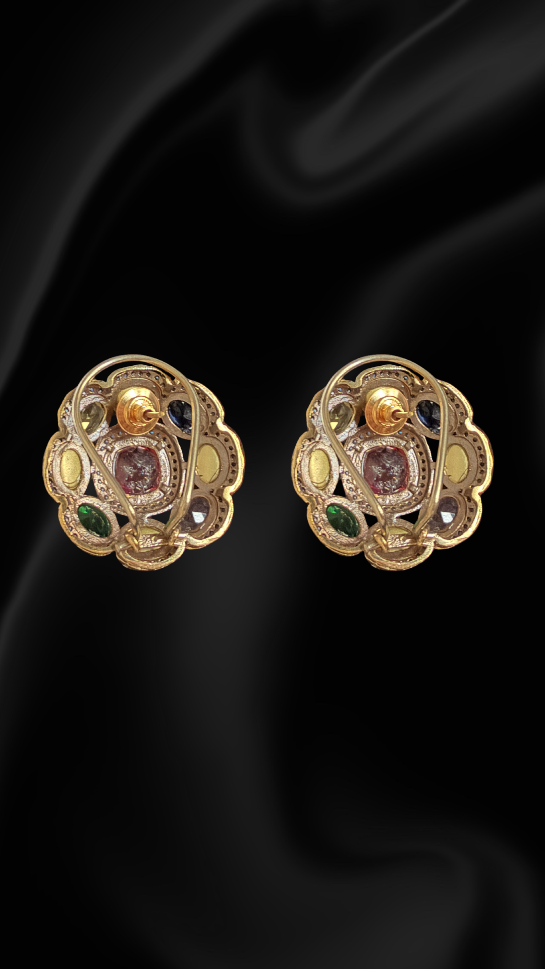 Vintage Royal Cluster Stud Earrings