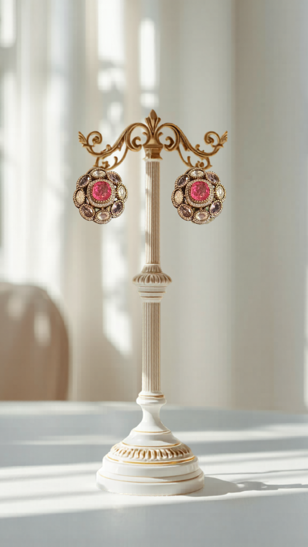 Vintage Royal Cluster Stud Earrings