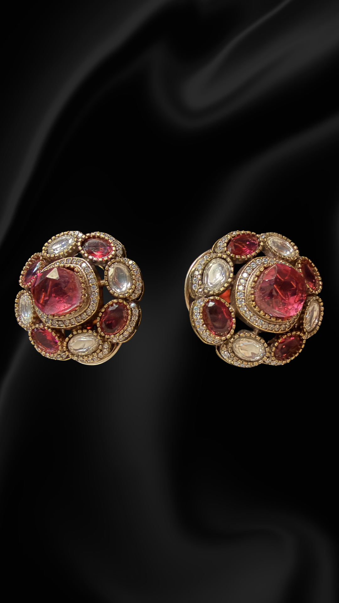 Vintage Royal Cluster Stud Earrings