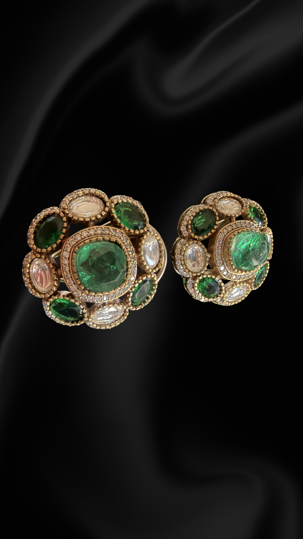 Vintage Royal Cluster Stud Earrings