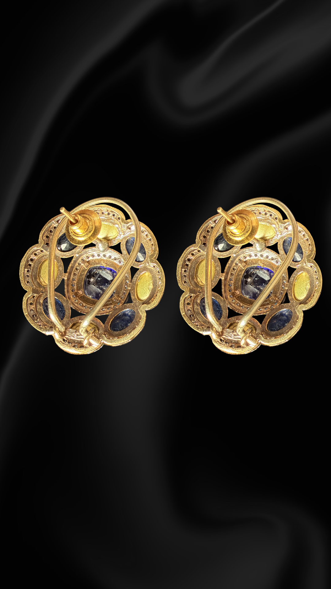 Vintage Royal Cluster Stud Earrings