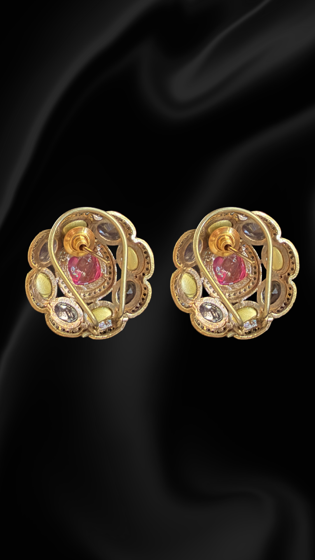 Vintage Royal Cluster Stud Earrings