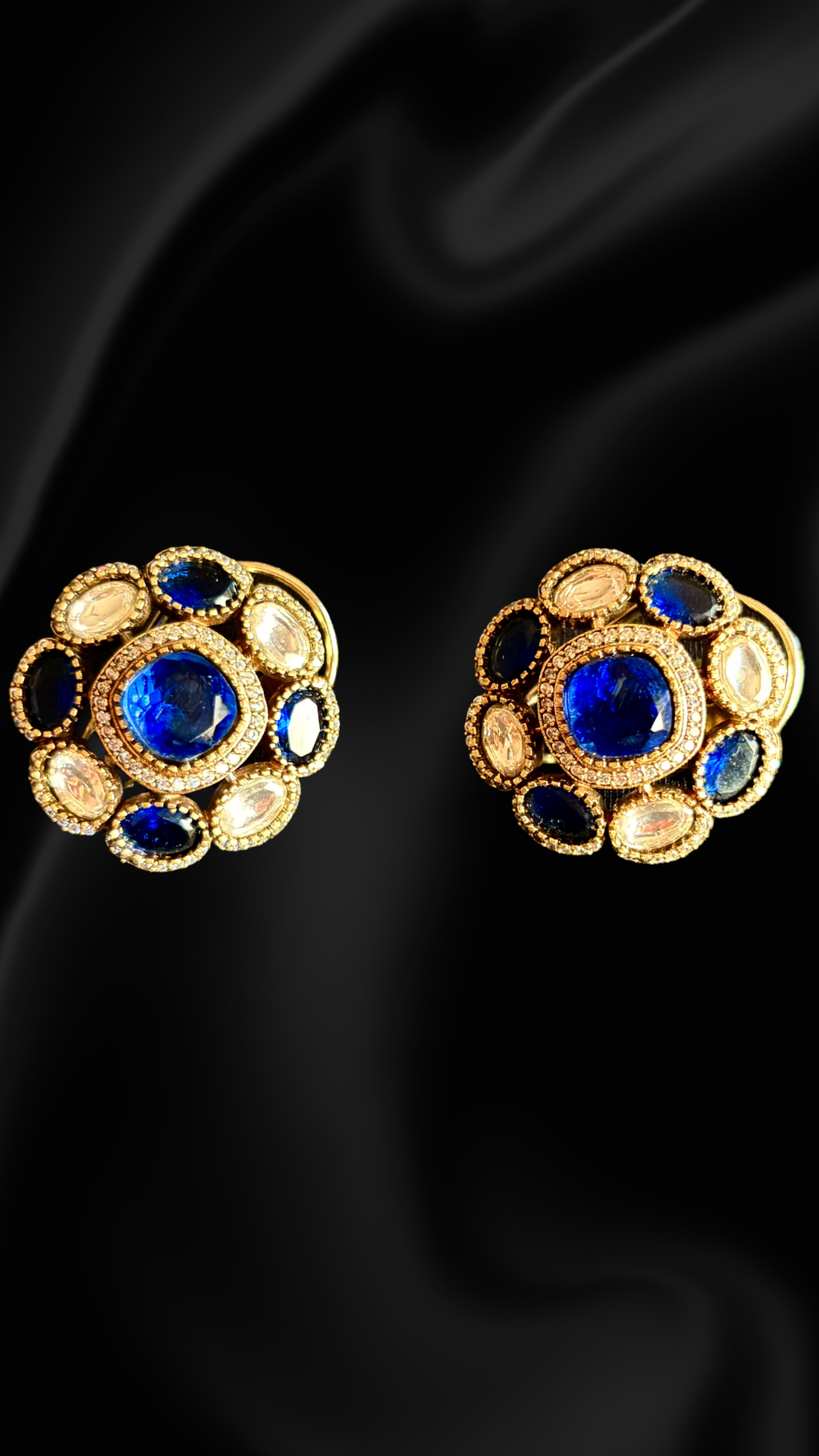 Vintage Royal Cluster Stud Earrings