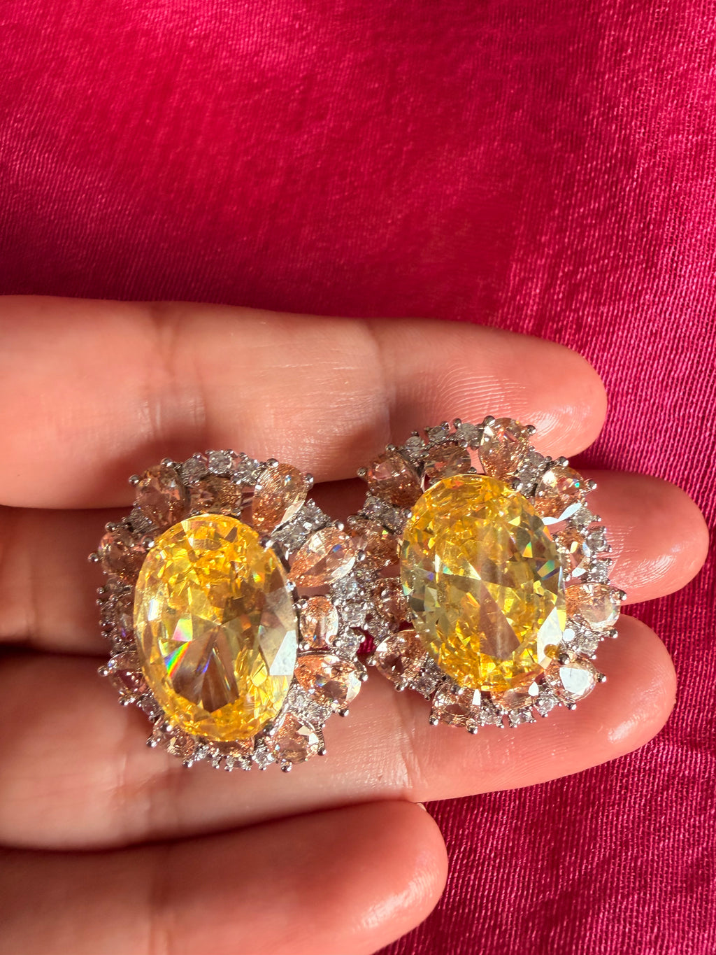 Noire Diamond Studs - Yellow