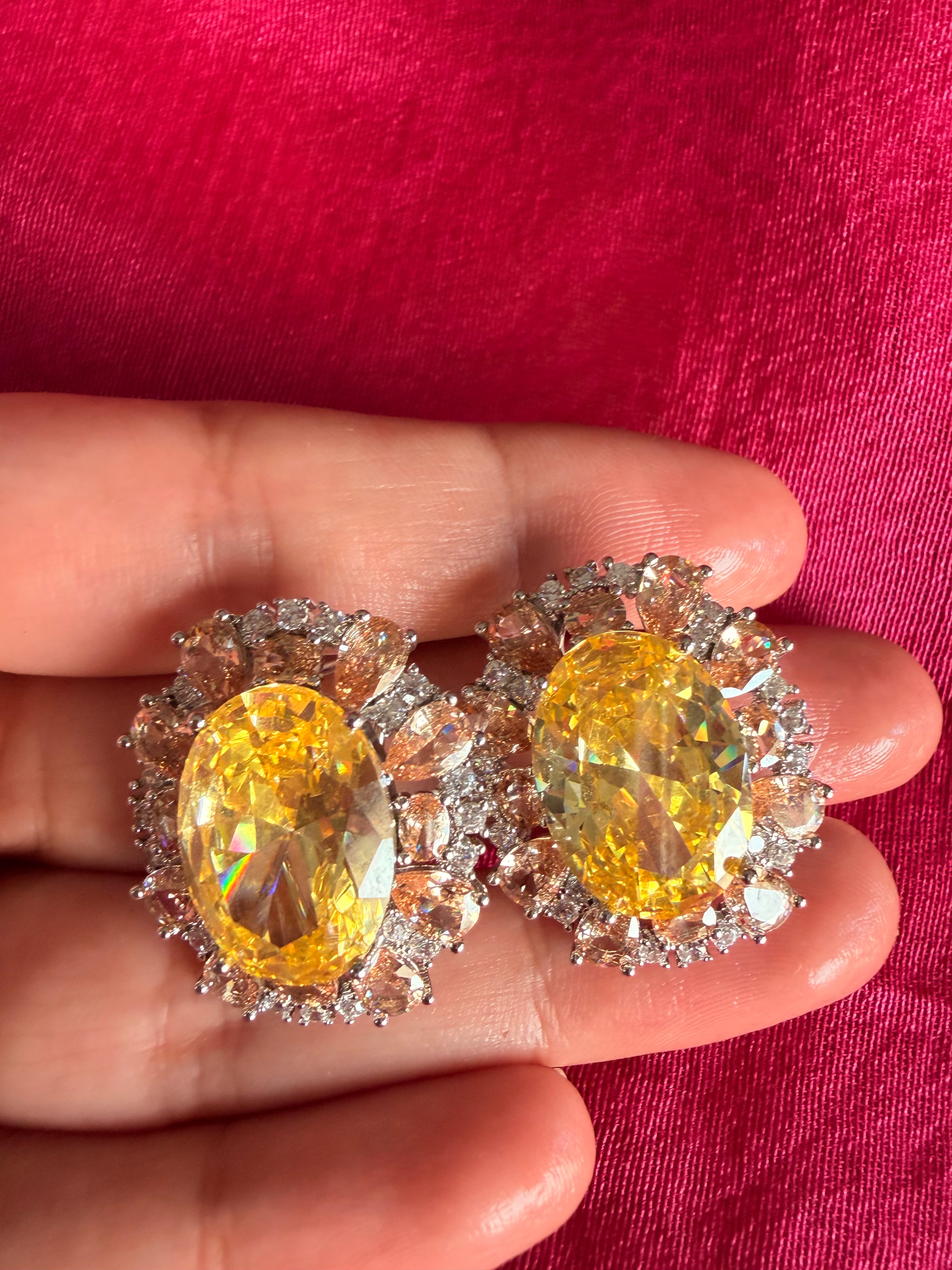 Noire Diamond Studs - Yellow