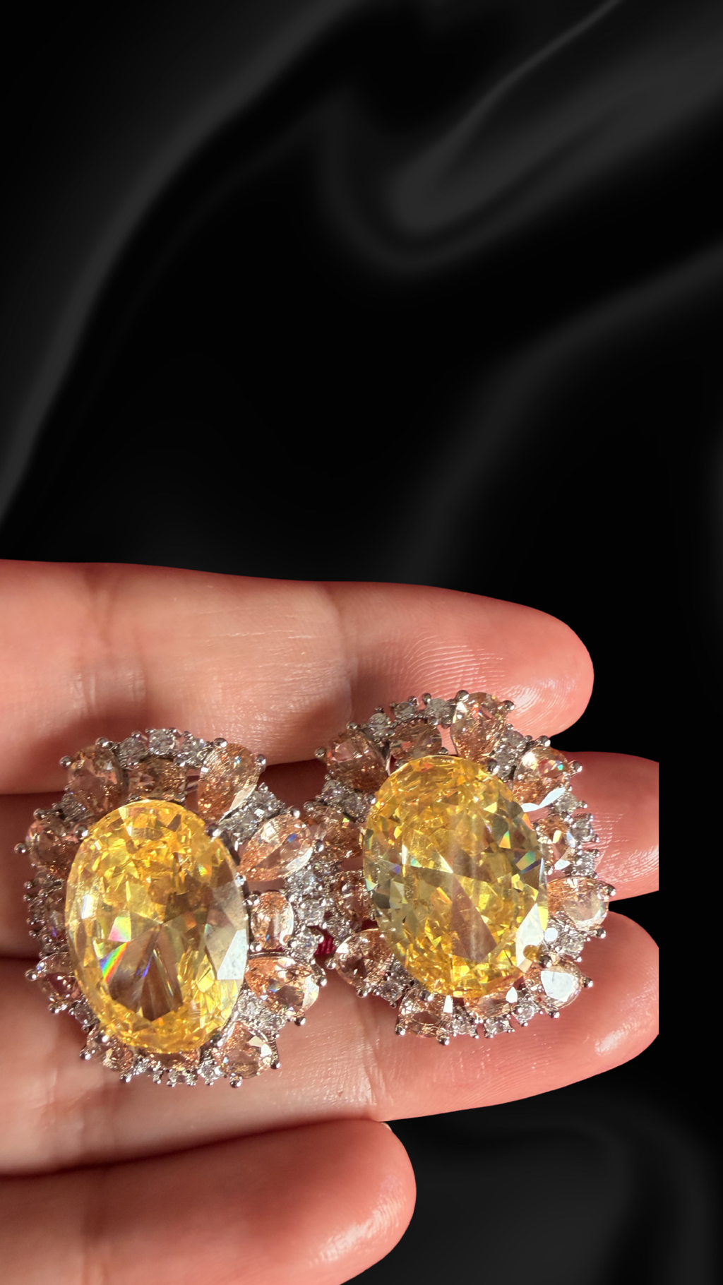 Noire Diamond Studs - Yellow