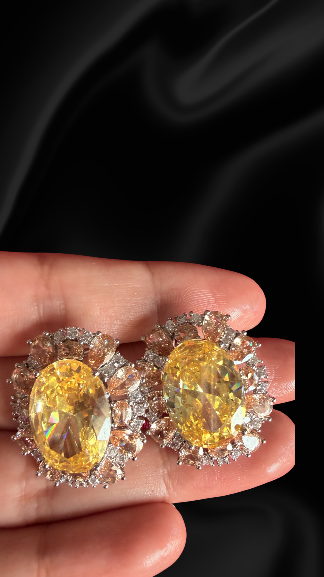 Noire Diamond Studs - Yellow