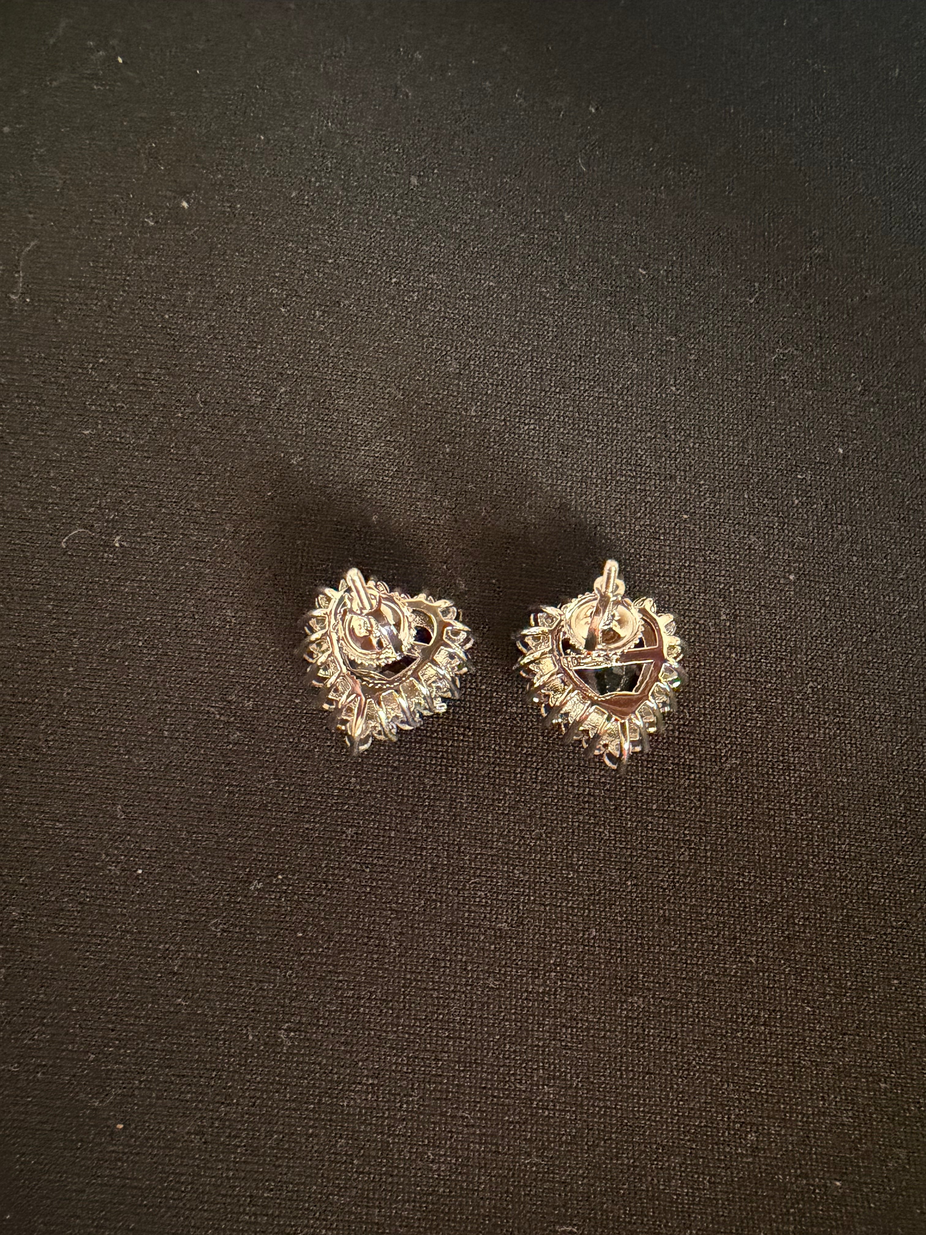 Iris Heart Stud Earrings - Royal Blue