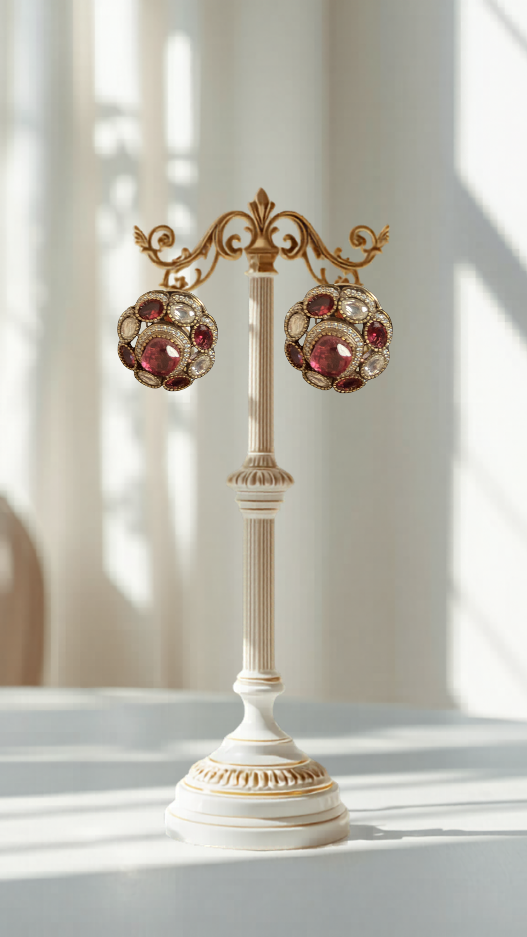 Vintage Royal Cluster Stud Earrings