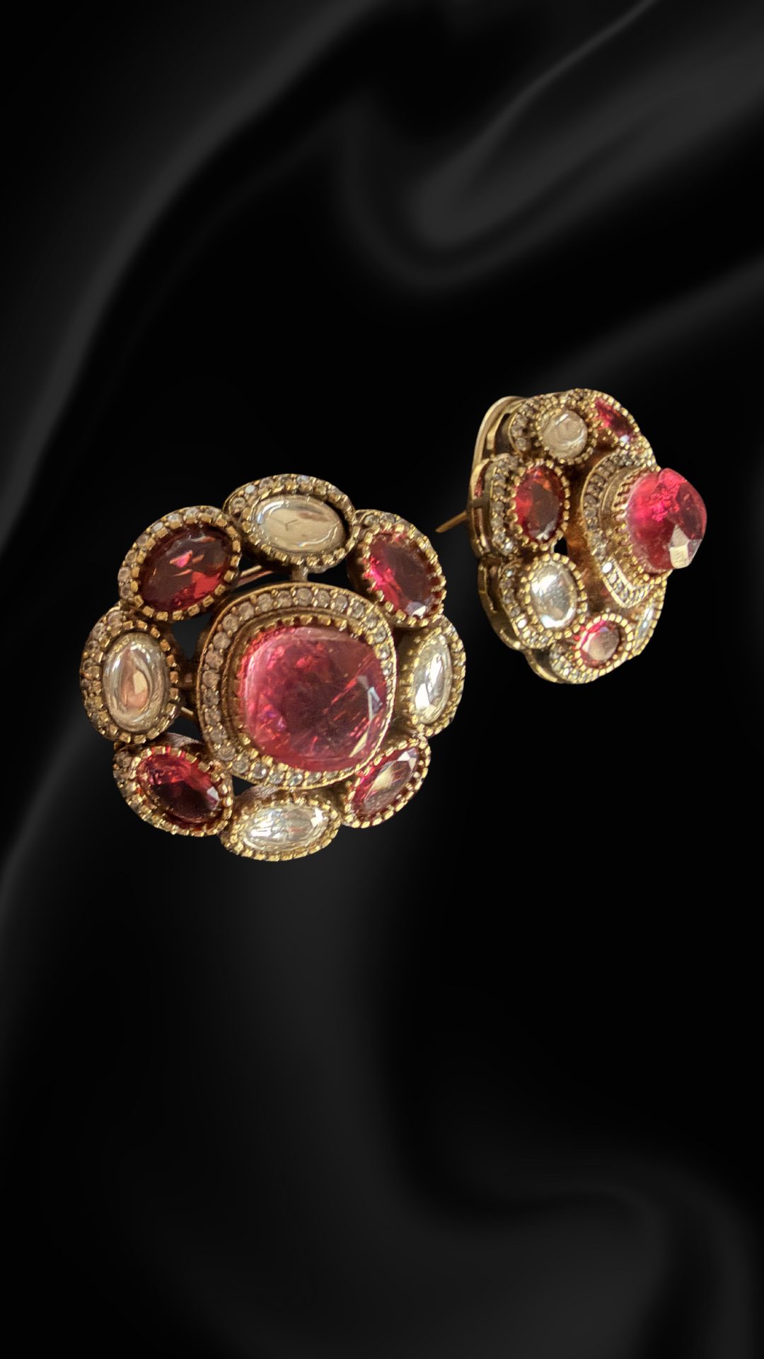 Vintage Royal Cluster Stud Earrings