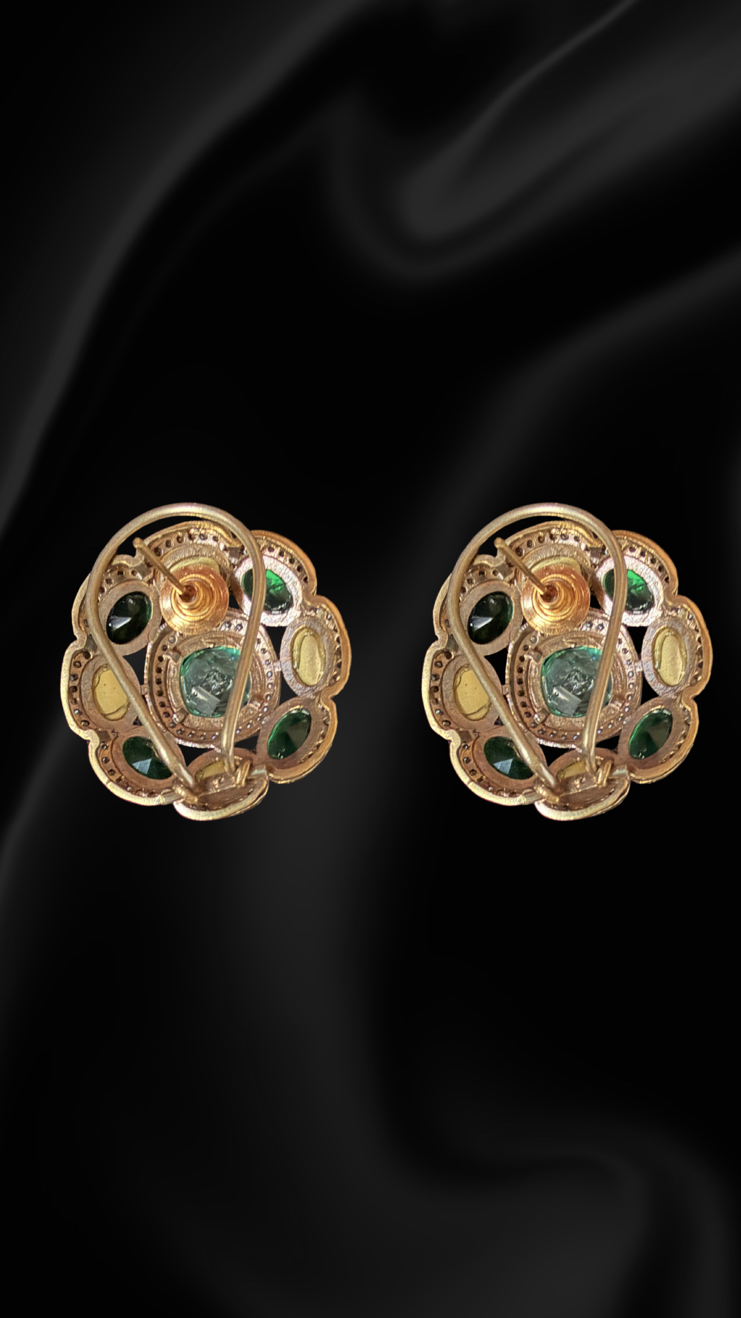 Vintage Royal Cluster Stud Earrings