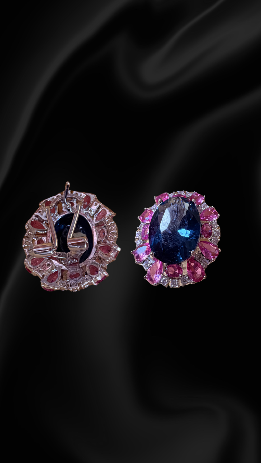 Noire Diamond Studs - Royal Blue