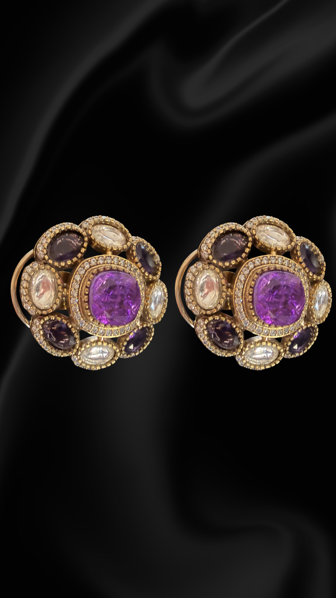 Vintage Royal Cluster Stud Earrings