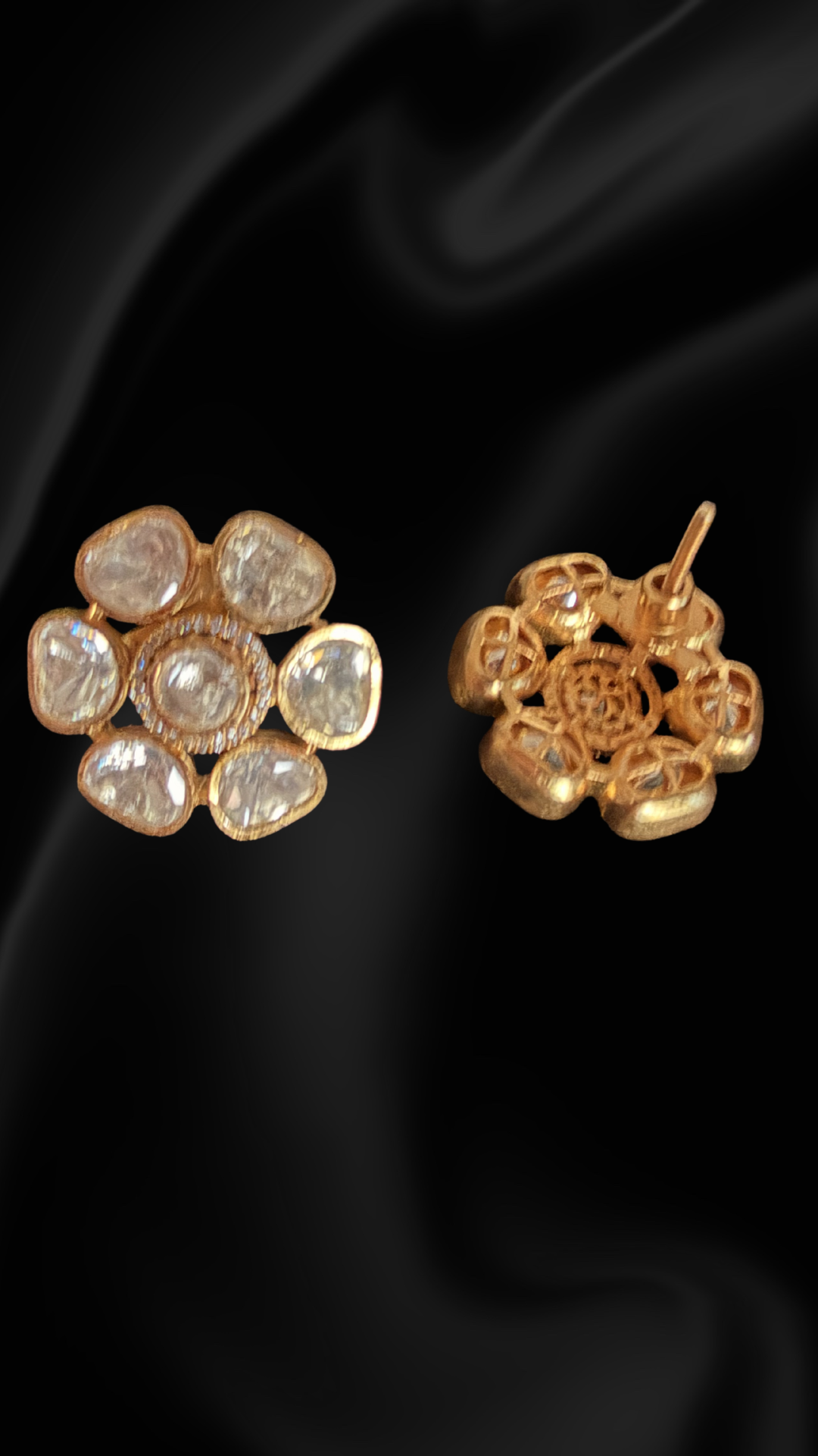 Amara Polki Flower Stud Earrings