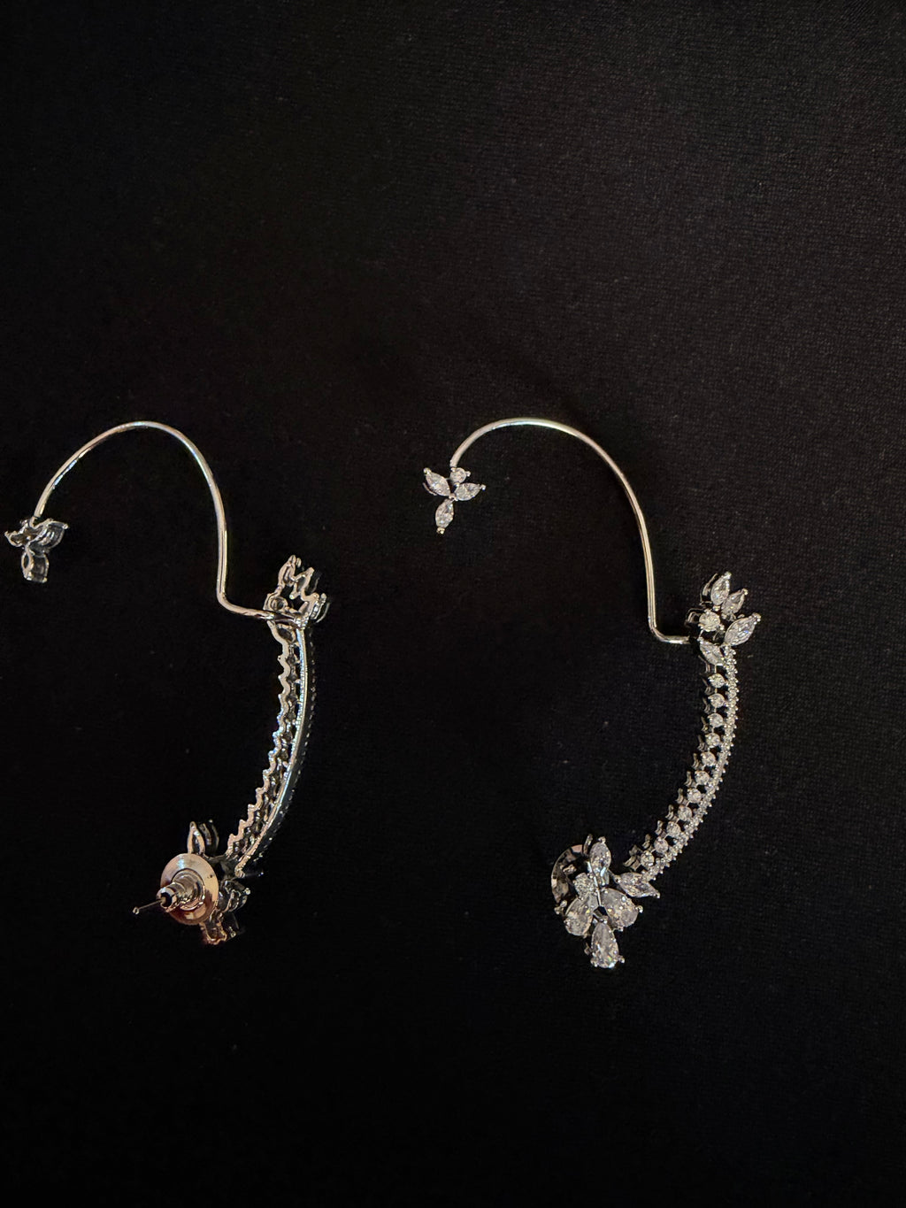 Trace Diamond Earcuffs - Silver