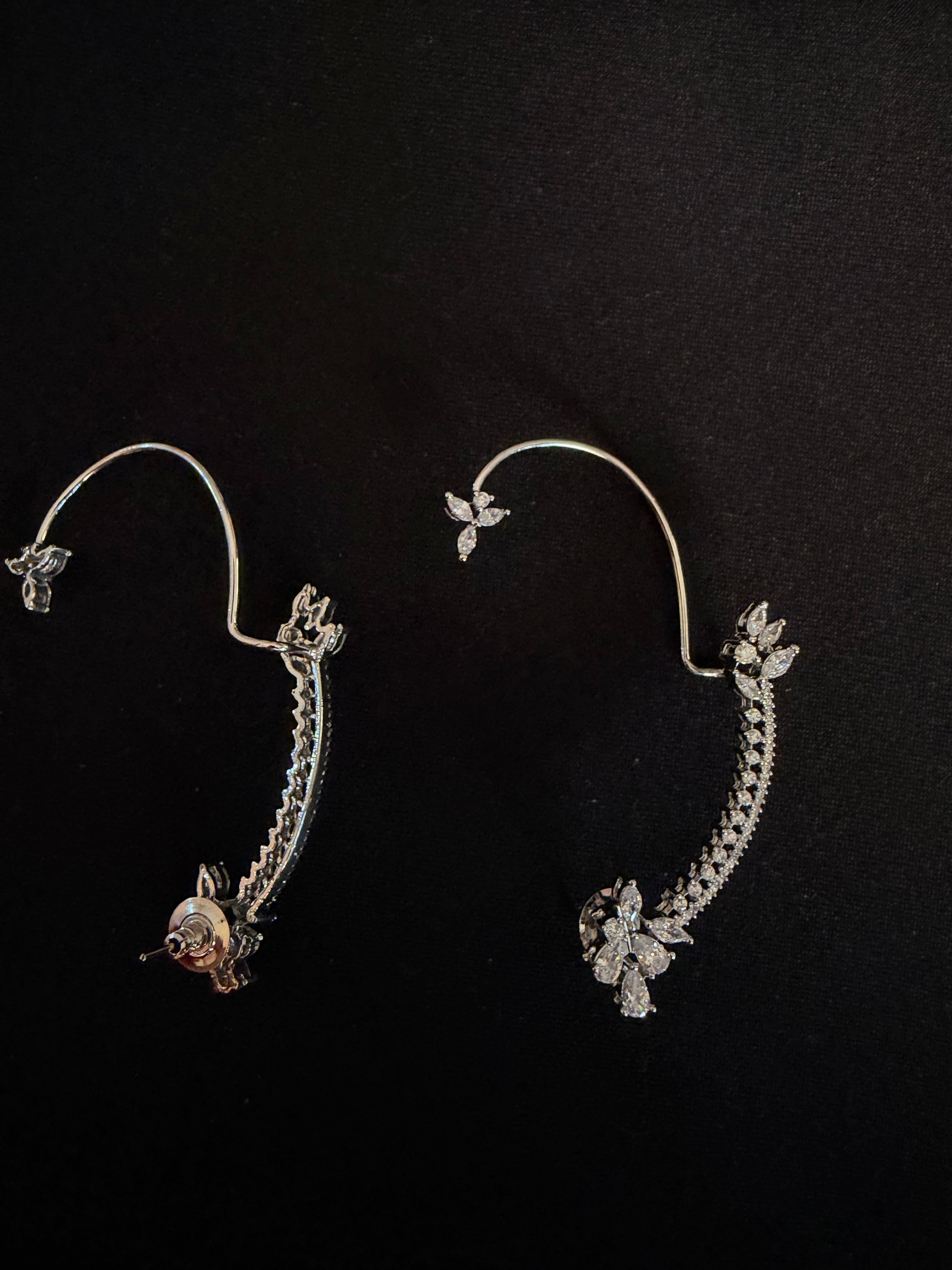 Trace Diamond Earcuffs - Silver