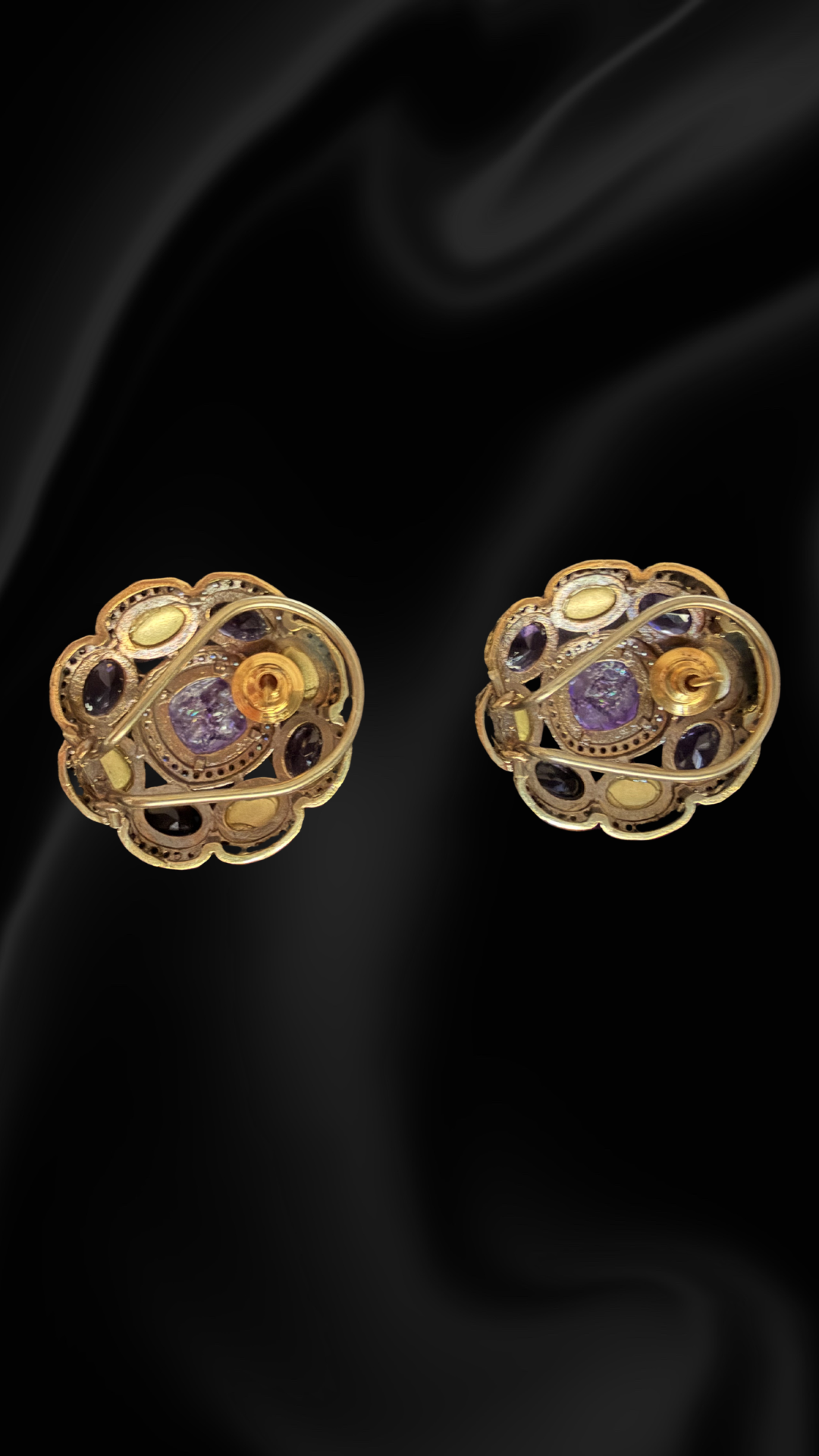 Vintage Royal Cluster Stud Earrings