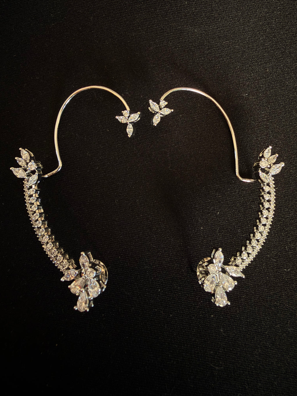Trace Diamond Earcuffs - Silver