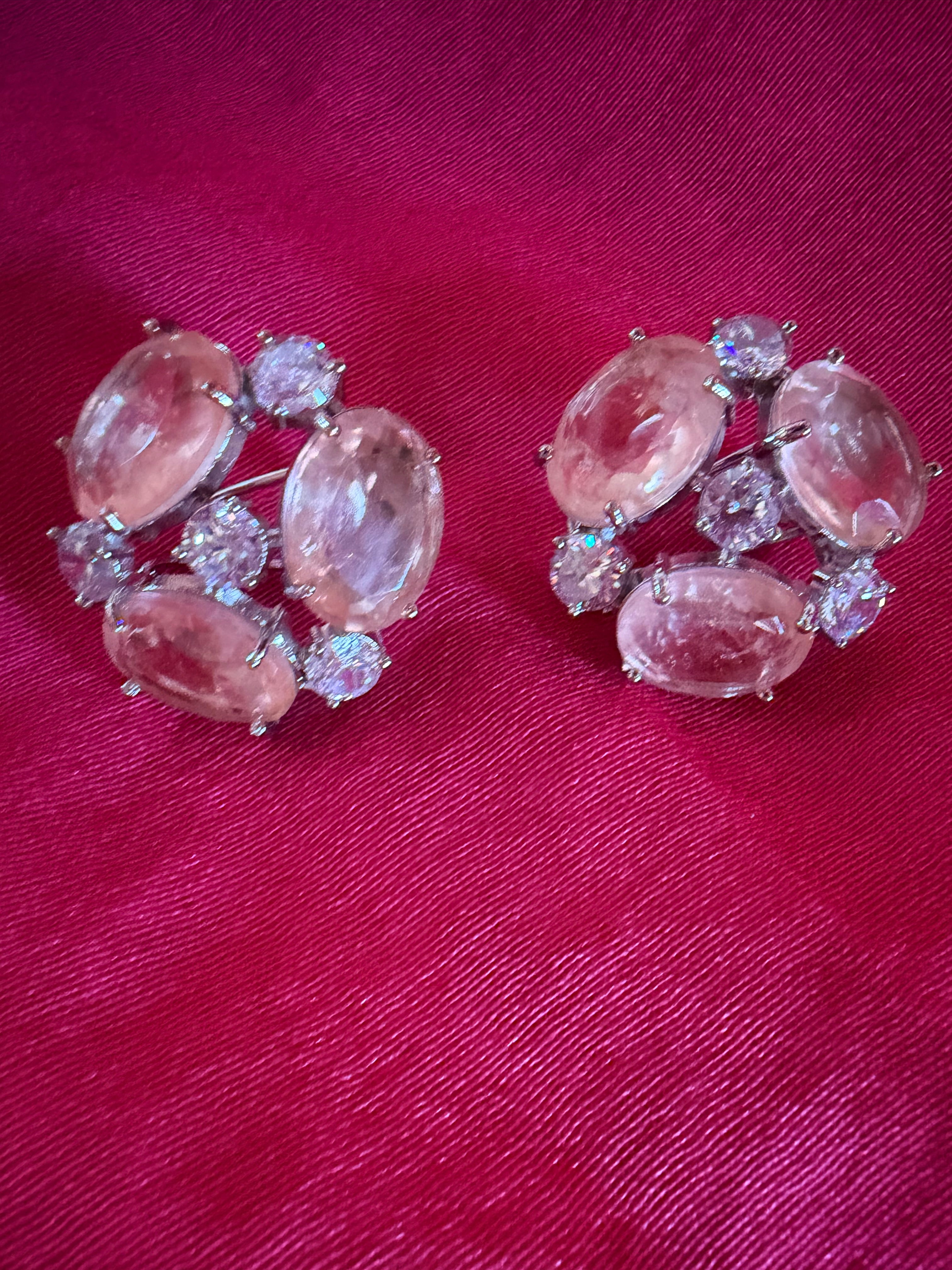 Trine Cluster Stud Earrings - Champagne