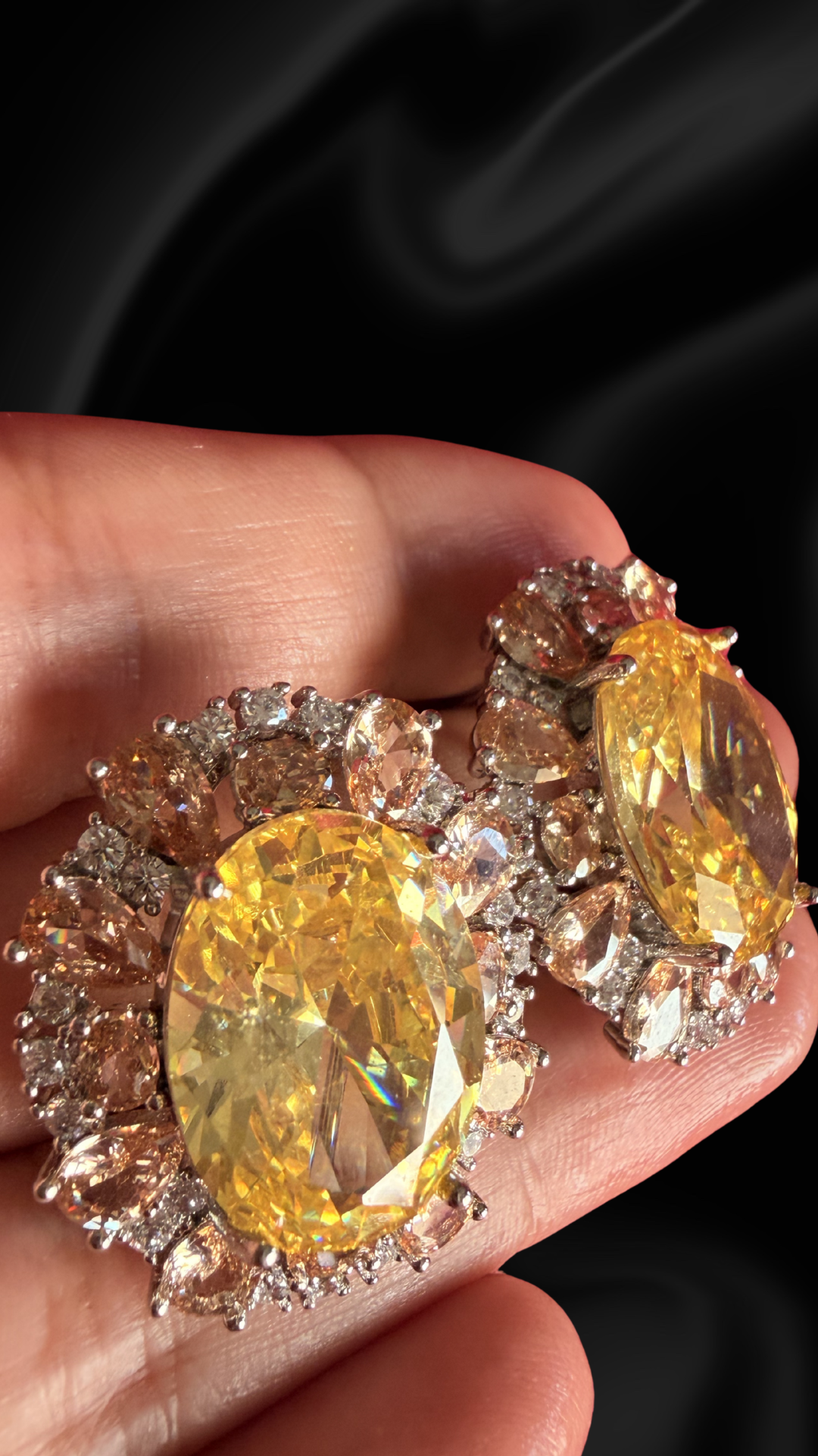 Noire Diamond Studs - Yellow