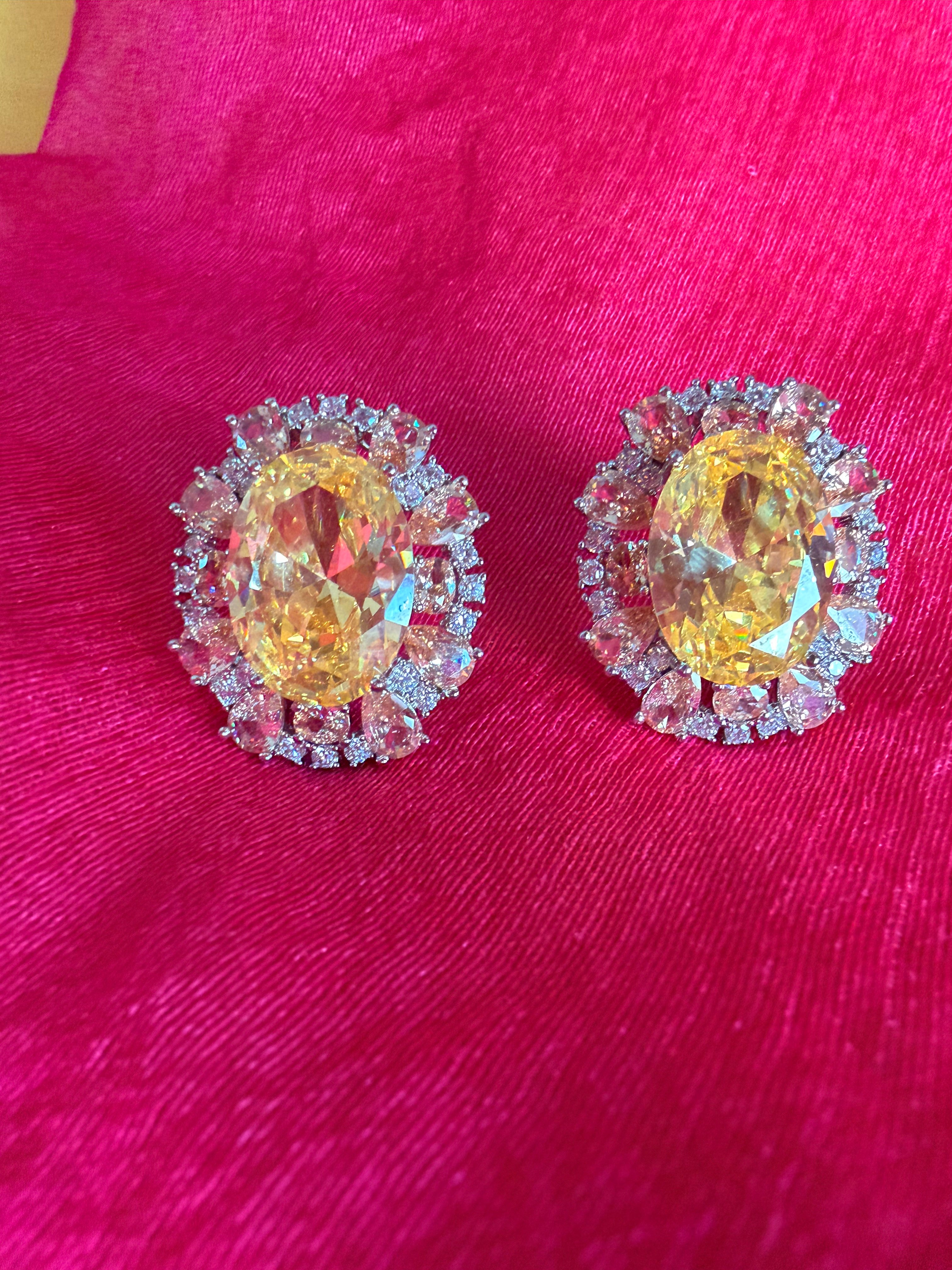 Noire Diamond Studs - Yellow