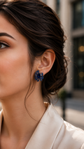 Cluster Stud Earrings - Blue