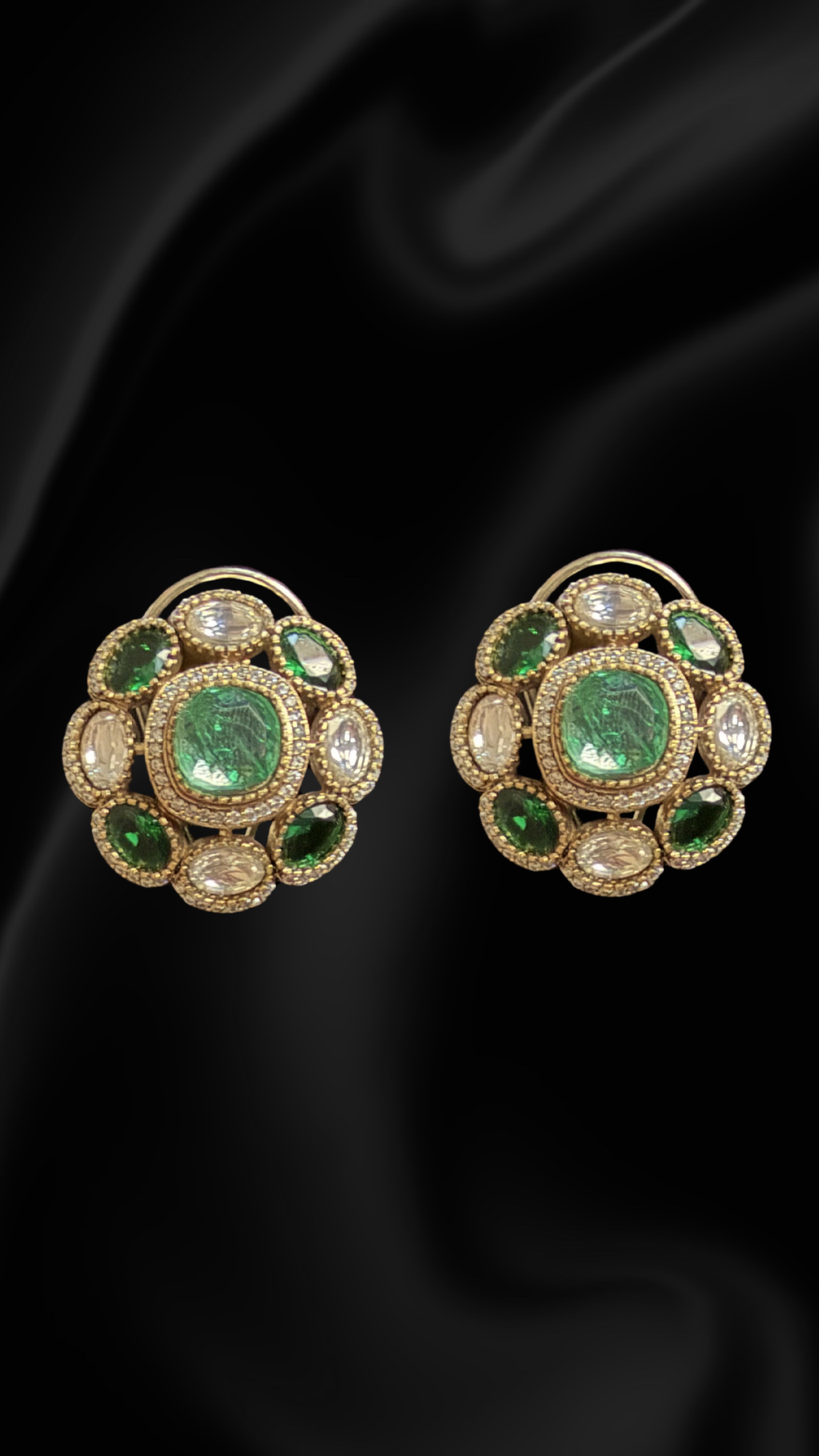 Vintage Royal Cluster Stud Earrings