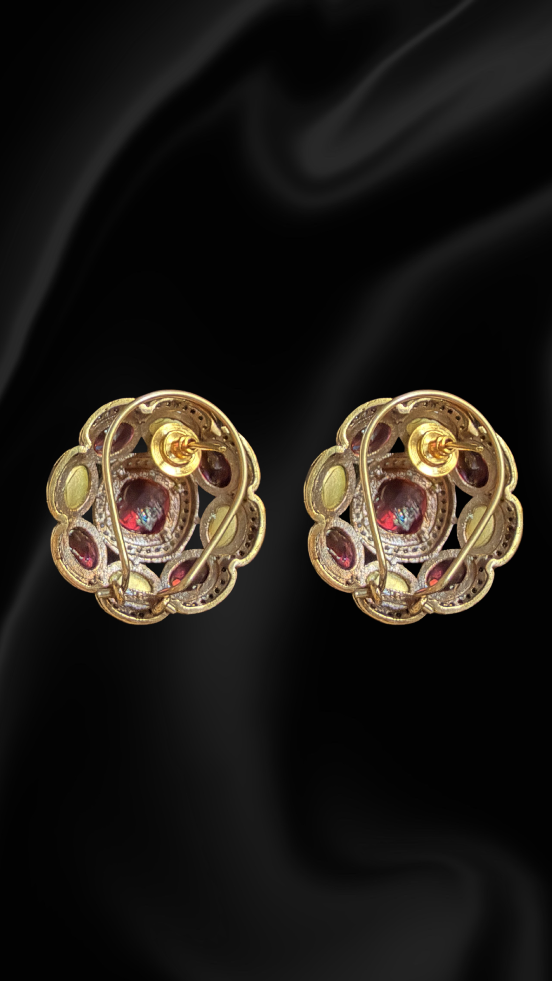 Vintage Royal Cluster Stud Earrings