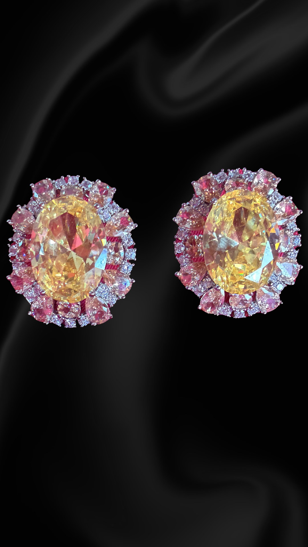 Noire Diamond Studs - Yellow