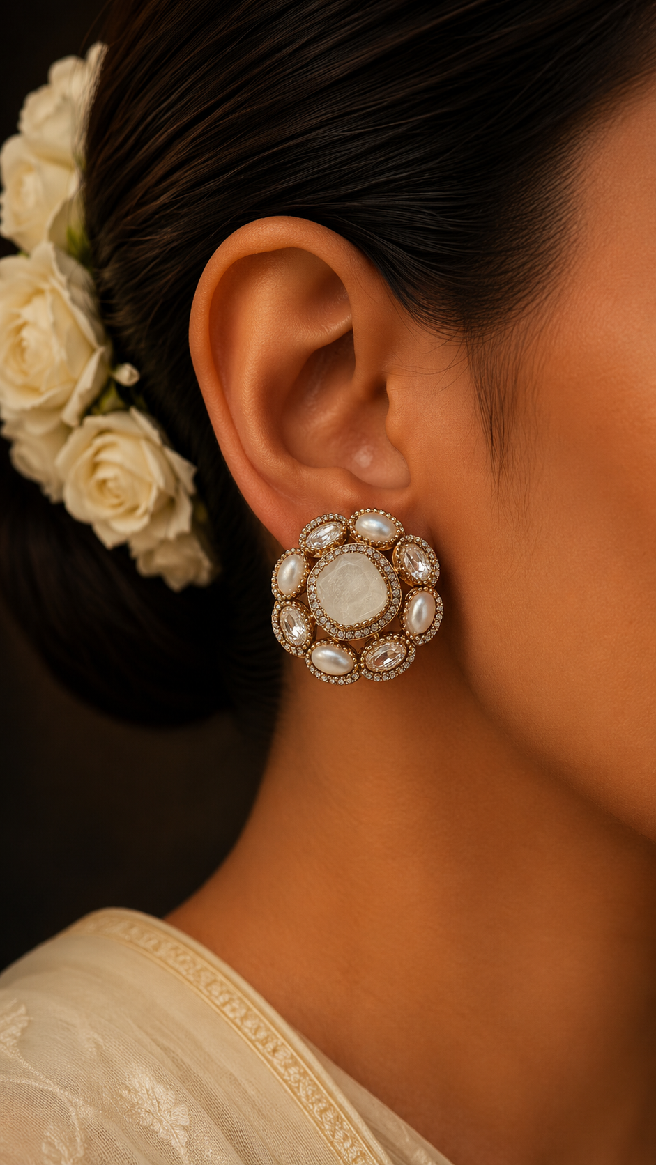Vintage Royal Cluster Stud Earrings
